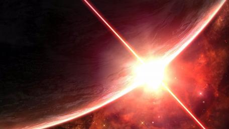 Radiant Planet in Cosmic Realm wallpaper