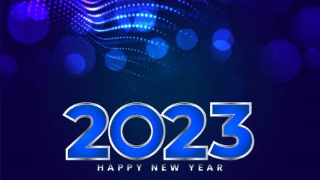Joyful Blue Celebration of New Year 2023 wallpaper