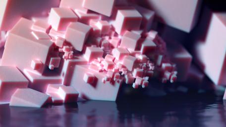 Dreamy Pink 3D Cube Abstract Wallpaper wallpaper