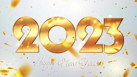 Golden Confetti 2023 Happy New Year wallpaper
