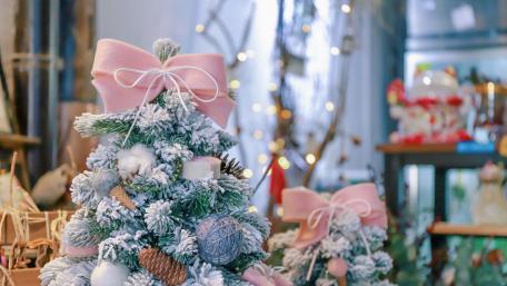 Charming Christmas Tree Decorated for Festivities wallpaper