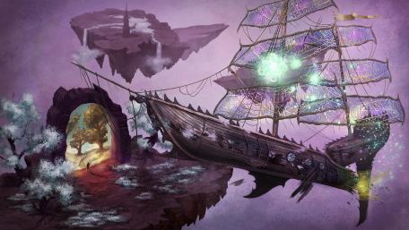 Mystical Voyage Through Dreamy Realms wallpaper