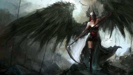 Dark Angel's Rise Amidst Chaos wallpaper