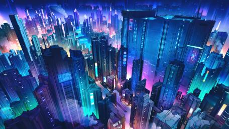 Neon Megalopolis Dream wallpaper