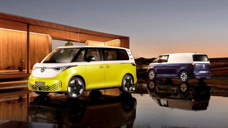 Vibrant Volkswagen ID. Buzz in Stylish Setting wallpaper