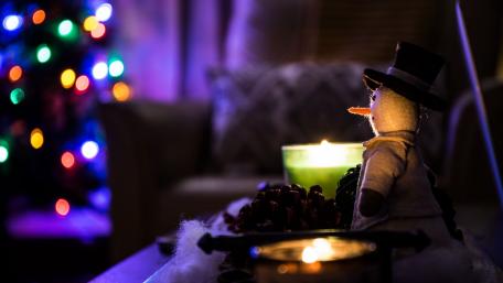 Christmas Warmth in a Cozy Corner wallpaper