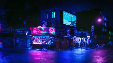 Neon Nightscape of Urban Lo-Fi Vibe wallpaper