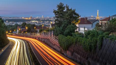 Automobile Light Trails Near Paris wallpaper