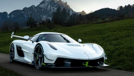 Koenigsegg Jesko Amid Majestic Mountains wallpaper
