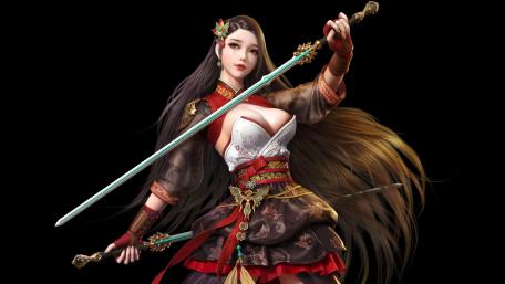 Mystical Warrior in Enchanted Realm wallpaper