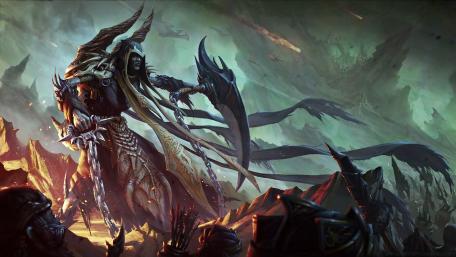 Epic Warrior Stands in a Dystopian Realm wallpaper