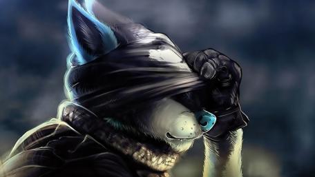 Mystical Feline Warrior's Reflection wallpaper