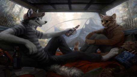 Charming Companionship in the Wilderness wallpaper