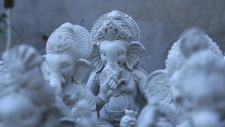 Divine Serenity of Ganesh Statues wallpaper