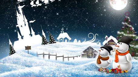 Winter Wonderland Christmas Celebration with Snowmen wallpaper