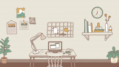 Enchanting Office Space Fantasy Illustration wallpaper