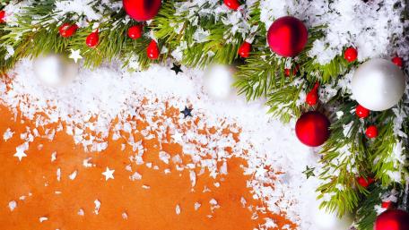 Festive Christmas Spirit Decorated with Snowflakes wallpaper