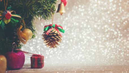 Festive Christmas Ornaments and Gifts Shine Brightly wallpaper