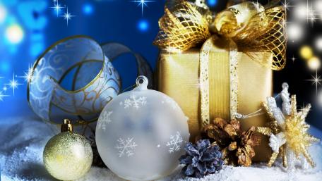 Joyful Christmas Presents and Decorations wallpaper