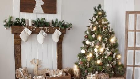 Cozy Christmas Celebration Scene wallpaper
