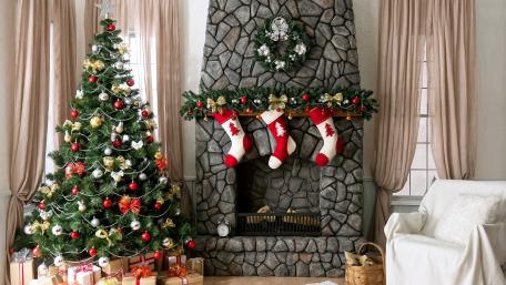 Cozy Christmas Celebration Scene wallpaper