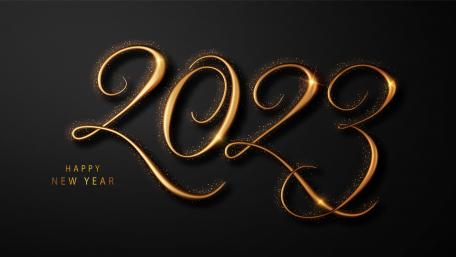 Elegant Golden 2023 New Year Greeting wallpaper