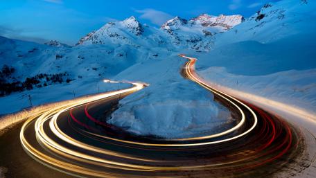 Winter's Glow in the Swiss Alps wallpaper