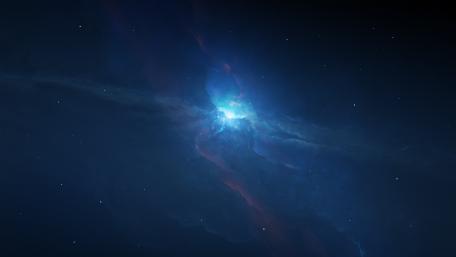 Deep Blue Nebula in Outer Space wallpaper