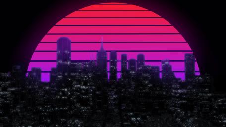 Neon Gotham Sunset wallpaper