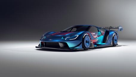 Sleek Ford GT in Stunning Blue Hue wallpaper