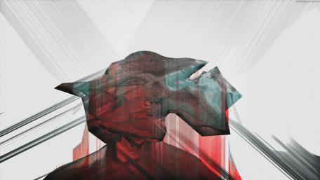 Abstract Glitch Art with Surreal Elements wallpaper