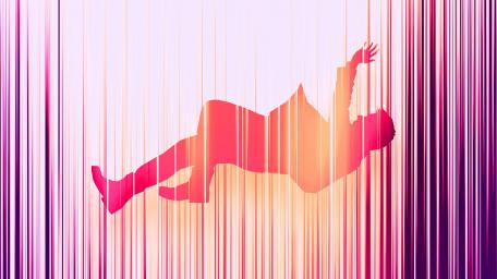 Dreamlike Descent into a Neon Realm wallpaper