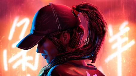 Neon girl wallpaper