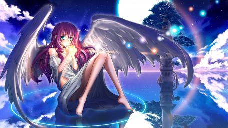 Heavenly Angel with Purple Hair wallpaper