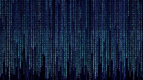 Blue digital rain wallpaper