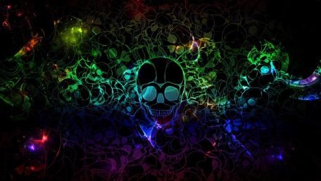 Neon Skull Graffiti wallpaper