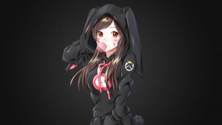 Gamer Girl in Hoodie Embraces the Dark wallpaper