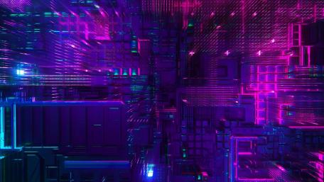 Neon Techno Dreamscape wallpaper
