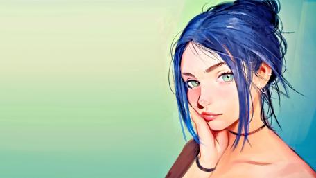 Blue hair wallpaper