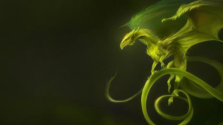 Enchanted Flight of the Emerald Dragon wallpaper