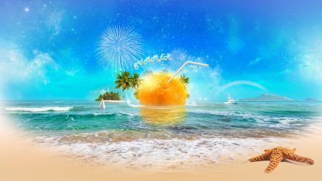 Tropical Dreams of Summer Fun wallpaper
