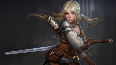 Warrior Girl Ready for Battle wallpaper