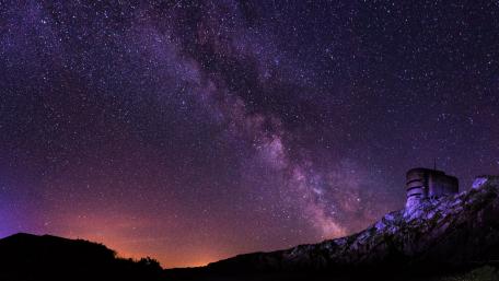 Milky Way Over Mountain Silhouette wallpaper