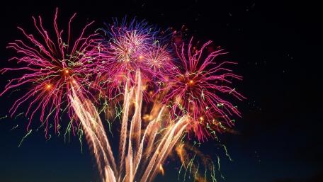 Vibrant Fireworks Lighting Up The Night Sky wallpaper