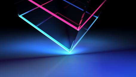 Neon Cube in 3D wallpaper