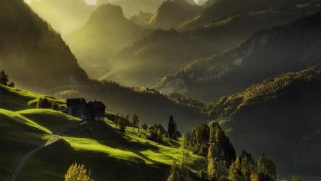 Sunrise Over the Swiss Alps wallpaper