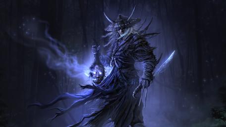 Demonic Samurai Warrior in Mystic Forest wallpaper