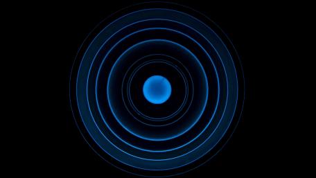 Neon Blue Spiral Illusion on Black Background wallpaper
