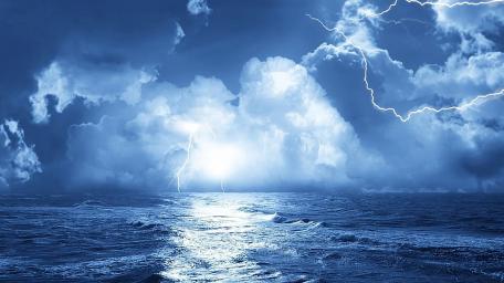 Calm ocean - White ocean blue sky's wallpaper