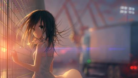 Sunlit Embrace of Anime Serenity wallpaper
